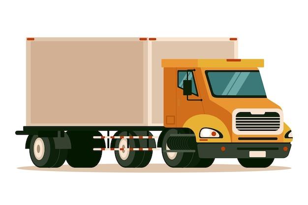 Flat design transport truck delivery